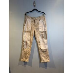 Pilcro Embroidered Patchwork Floral Carpenter Pants Size 31/32 see measurements